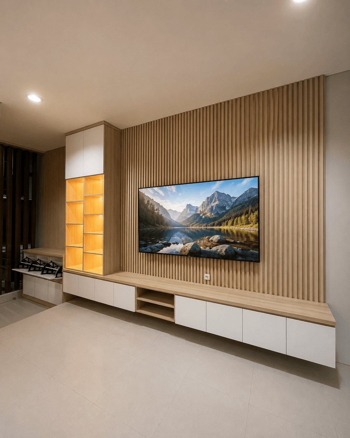 Studi pencahayaan dan integrasi media wall kustom NACIRA STUDIO